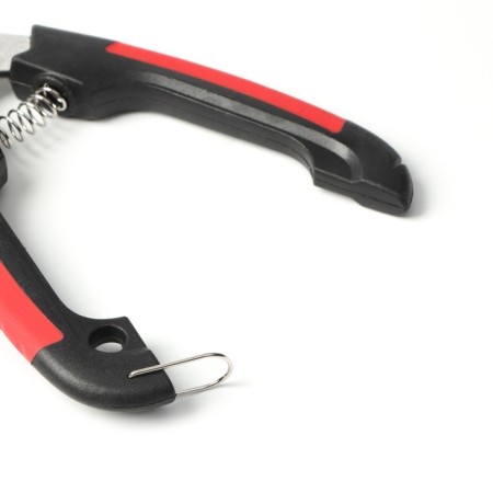 Small side claws with rounded rubber handles, a hole of 8 mm, black with red-3