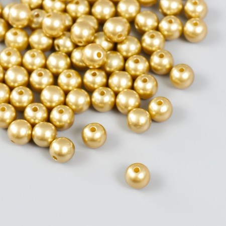 Set of beads "needlework" plastic, diameter 8 mm, 25 g, gold