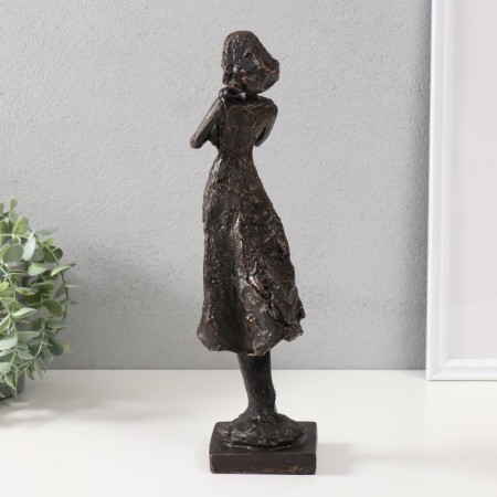 Polystone souvenir "Girl with a child" Black 34x9.5x9 cm-2