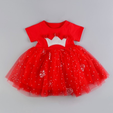 Carnival set "Stylish Princess": Rain, Red Dress with Crown, Height 104-110 cm-5