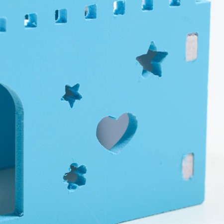 House for rodents with a hole for a drinker, 14 x 8 x 9 cm, blue-4