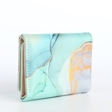 Women's wallet on the button, green color-1