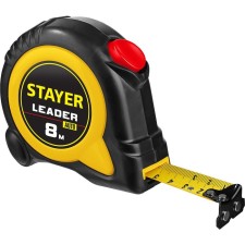Рулетка STAYER Leader 3402-08-25_z01, автостоп, 8 м х 25 мм