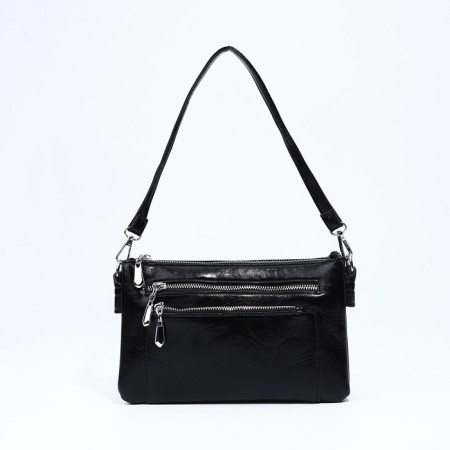 Bag Cross-Bodi with a zipper, black color