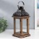 Summary tree on 1 candle "Lantern with a carved roof" dark brown 33x14.5x14.5 cm