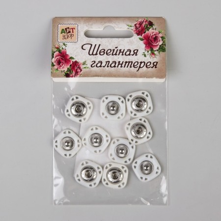 The buttons are sewing, decorative, 15 × 15 mm, 5 pcs, white color-1