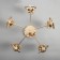 Causteen with FDD "Lamur" 5XLED 50W 3000-6000K gold 55.5x55x80 cm