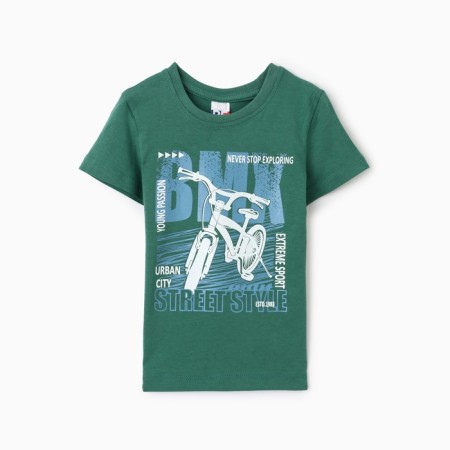 T -shirt for a boy, color green, height 104 cm