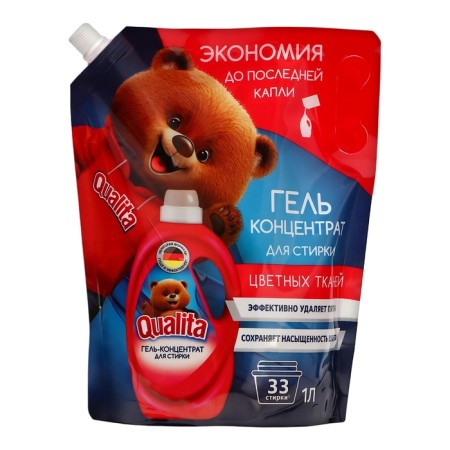 Washing gel, Qualita, for washing colored linen, doe-pack, 1000 ml