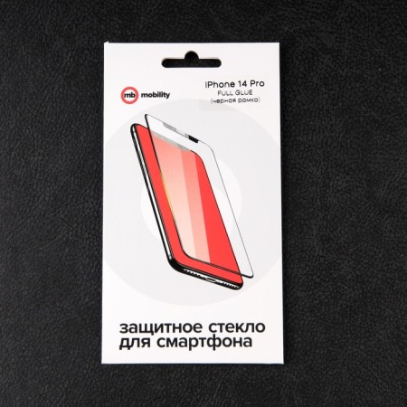 Protective glass Mobility, for the iPhone 14 Pro, full glue, black-2