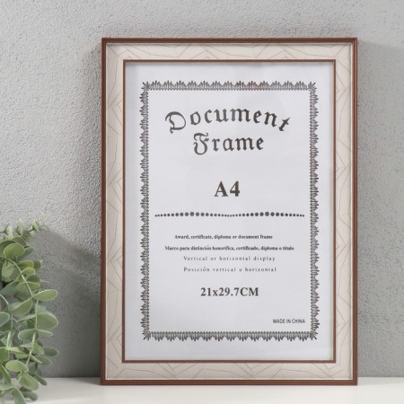 Photo frame Plastic format A4 "Abstraction of lines on white" coffee 1.5x24.6x33.3 cm