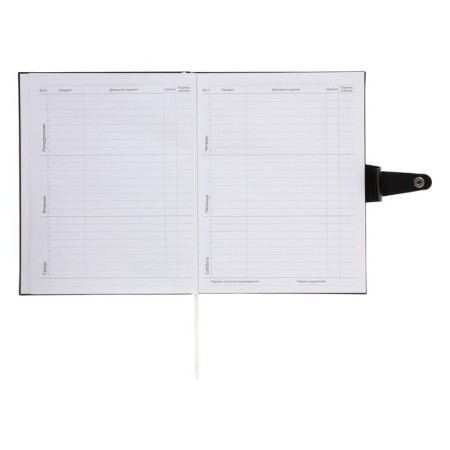 Universal diary for grade 1-11 Favourite. Black, soft cover, artificial leather, foil embossing, liesse, 80 g/m2-12