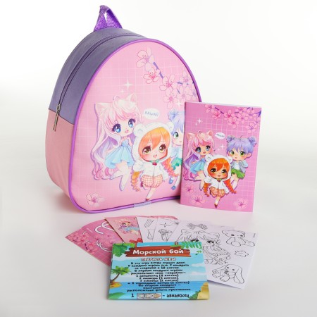 Gift set with a backpack for the girl "Anime Mir", 23x20.5cm-1