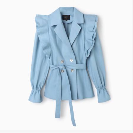 Women's jeans shirt with wax mist, p.46, blue-7