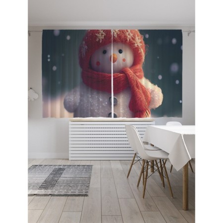 Photostes "Snowman", Saten, size 145x180 cm, 2 pcs