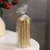 Candle-cylinder "four-leafer", 4.5x10.5 cm, gold, 6 hours