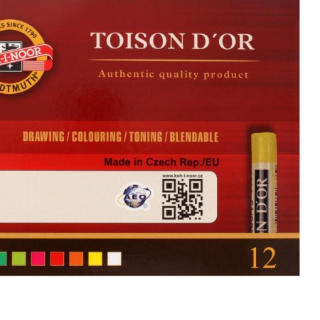 Pastel dry 12 colors, Soft Koh-I-Noor 8512 Toison D`or, cardboard packaging-4