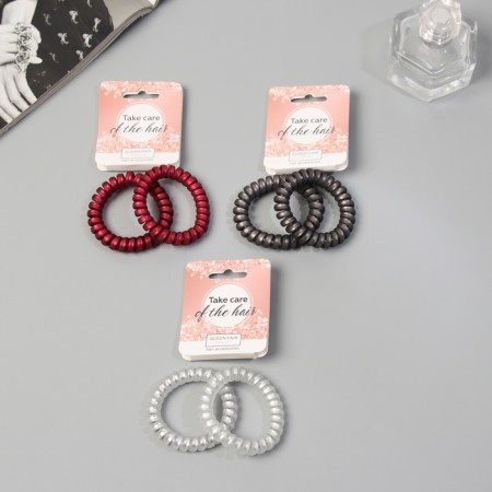 Hair gum "Spring" (set 2 pcs) matte, mix-3