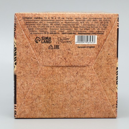 Gift folding box, packaging, “real man”, 12 x 18 x 12 cm-6