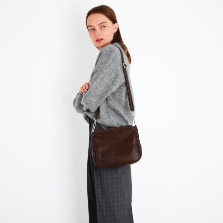 Cross-Bodi Bag on a zipper, brown color-7