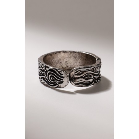 The ring "yin-yang", the color is black silver, dimensionless-2