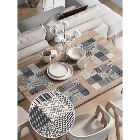 A set of napkins for setting the table "Monochrome patchwork", rectangular, rounded edges, size 30x46 cm, 4 pcs-1
