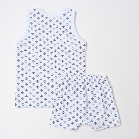 Kit (T -shirt, boxers) for a boy, white color/anchor, height 86 cm-3