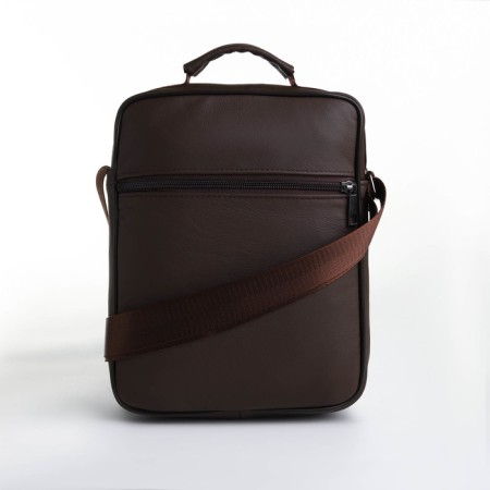 Male bag on lightning, long belt, brown color-3