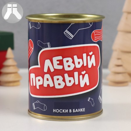 Socks with print in the bank "Left, right" (inside male socks)