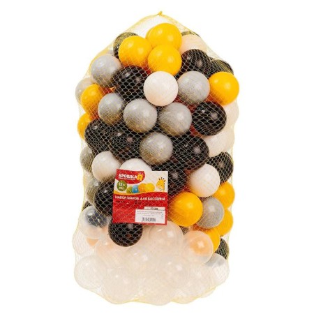 A set of balls 150 pcs, colors: yellow, gray, white, black, transparent-6