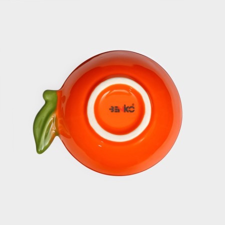 Ceramic "Orange" plate, deep, orange, 14 cm, 1 variety, Iran-3