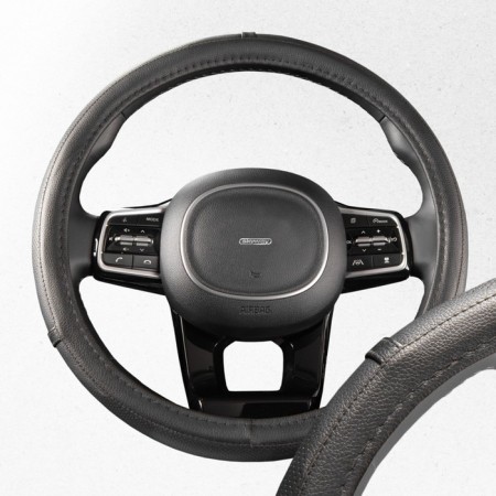 SkyWay braid, leather, size m, black, perforated, ECO