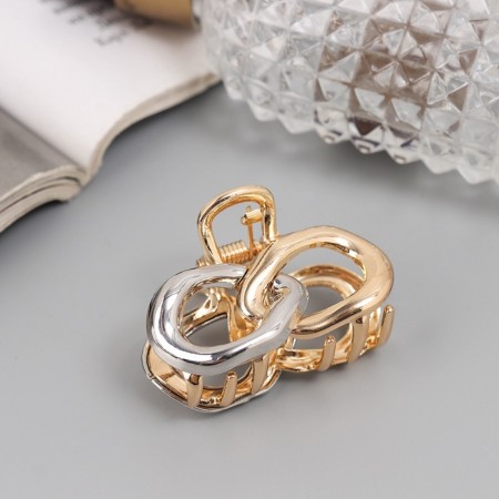 Hair crab "Heiser" links, 4.5 cm, gold-serebly