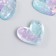 Decor for creativity plastic "Hearts with glitter" lilac-blue 2.8x2.4 cm