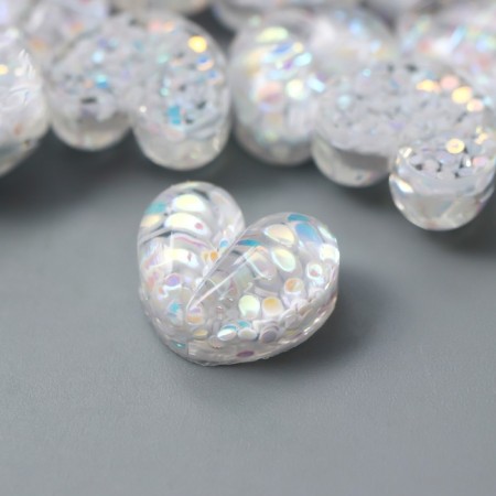Decor for creativity Plastic "Hearts Blue-Sney" Crystal 1.2x1.1 cm-1