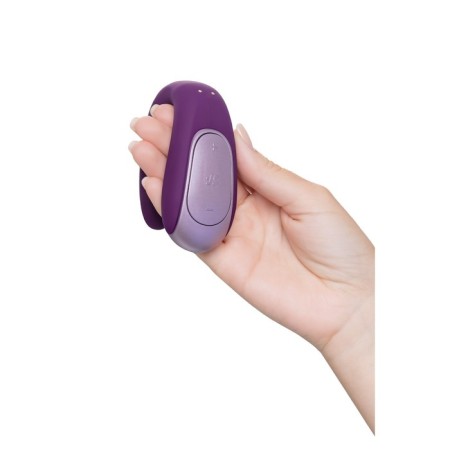 A multifunctional stimulator for steam Satiffyer Partner Double Fun, 9 cm, silicone, purple color-17