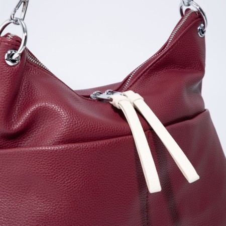 Bag-bag, lightning department, 3 outer pockets, long belt, burgundy color-3