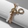 Bracelet Pearl "Chain" with toogle, ball No. 4, white color in gold, l = 16 cm