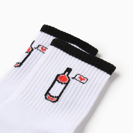 Women's socks kaftan "wine" size 36-39 (23-25 ​​cm), white-1