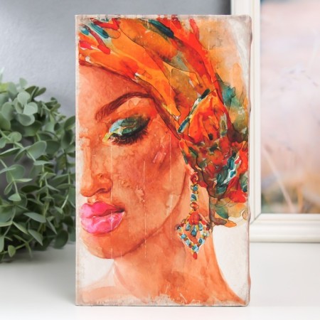 Safe Brush tree to the leatherette "Beautiful girl" 21x13x5 cm-5