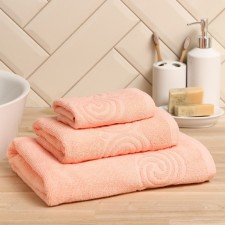 Terry Love Life Border, 30x60 cm, peach color, 100% cotton, 380 g/m2