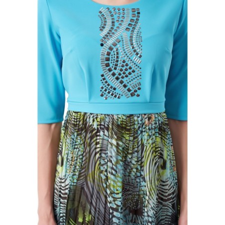 Women's dress, size 42, blue color-6