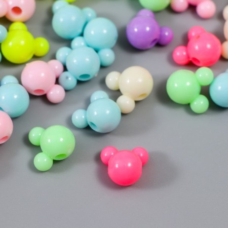 Beads for creativity plastic "Bear. Pastel colors" set of 15 g 1.1 cm-1