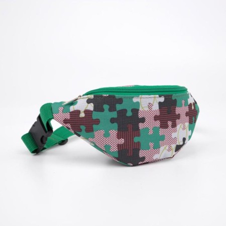 Board children's belt on a zipper, green color