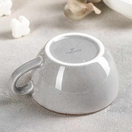 Tea Grey tea cup, 250 ml, porcelain, dark gray color-3