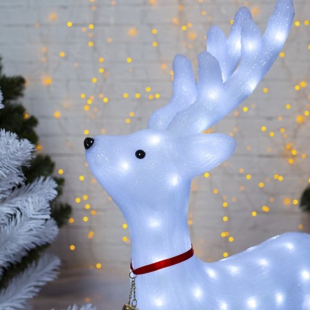 LED figure "Matte deer" 52 × 80 × 21 cm, acrylic, 80 LED, 8 modes, 24 V, glow of white-2