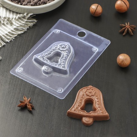 Form for chocolate and sweets Plastic "bell", 15 × 10 × 3 cm, color transparent color