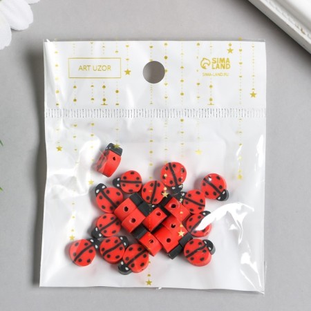 Beads for the creativity of PVC "God's cows" set of 20 pcs 1x1x1 cm-3