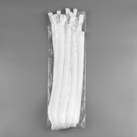 Lightning "Spiral", No. 7, detachable, automatic lock, 80 cm, white color No. 101-2