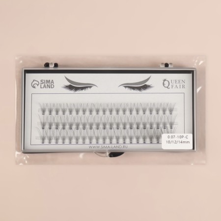 A set of overhead eyelashes "Classic", bundles, 10, 12, 14 mm, thickness 0.07 mm, bend C, 10 D-6